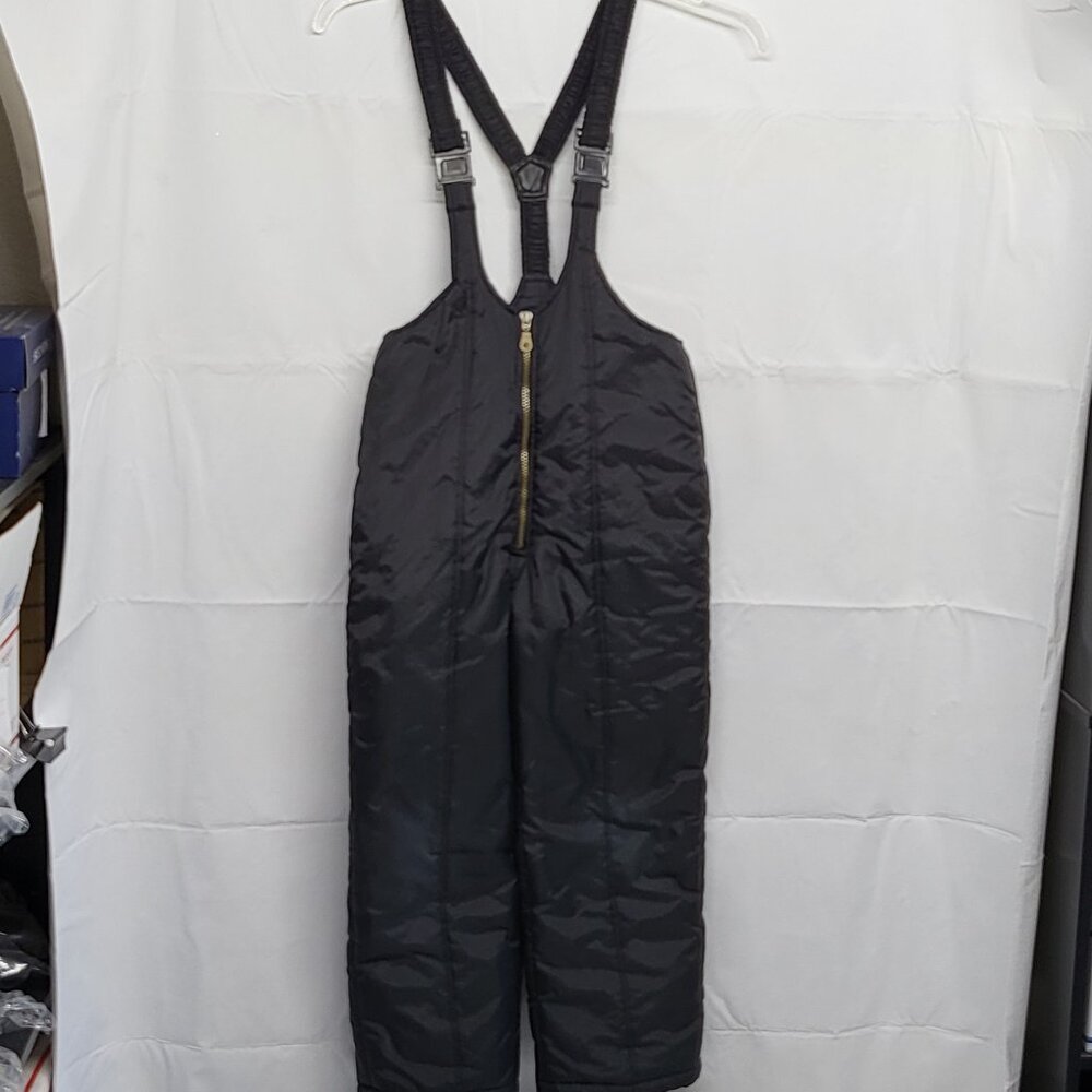 KIds Snow Bibs Pants Size 8 Adjustable Straps Black Northern Climate